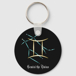 Zodiac Constellation Gemini Keychain Nyckelring