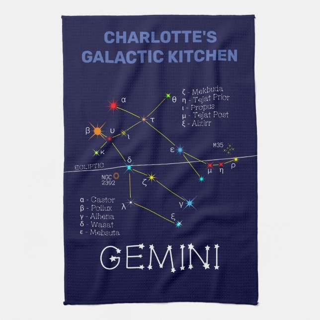 Zodiac Constellation Gemini Kökshandduk (Vertikal)
