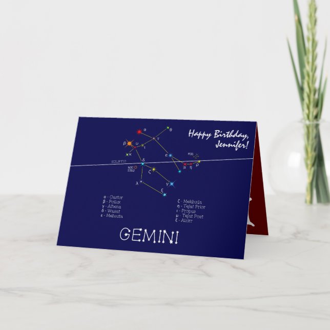 Zodiac Constellation Gemini Kort (Framsida)