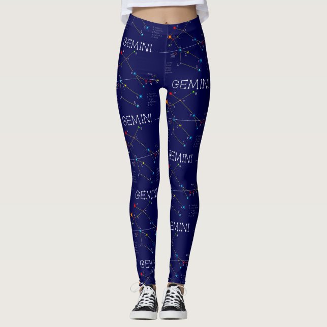Zodiac Constellation Gemini Leggings (Framsida)