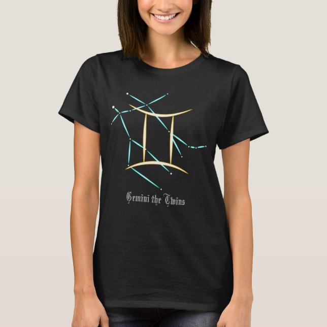 Zodiac Constellation Gemini T-Shirt (Framsida)