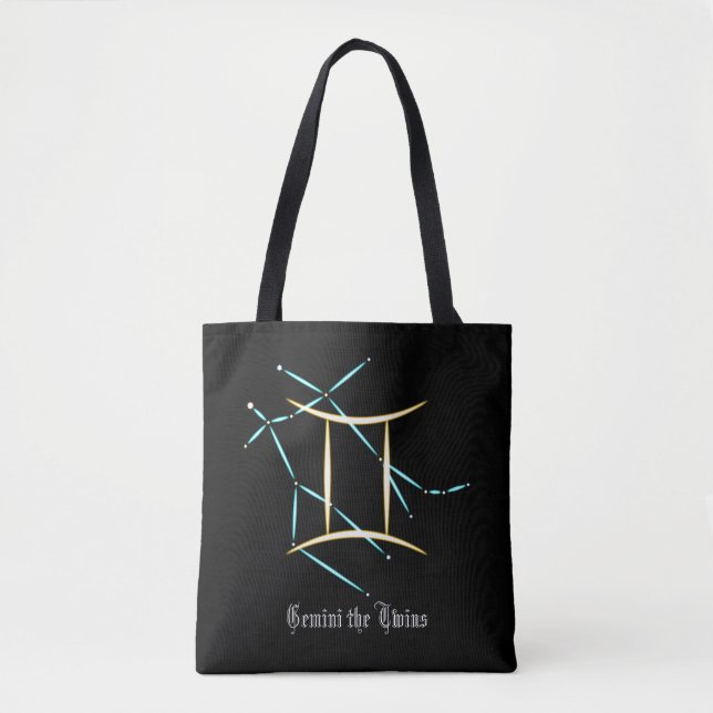 Zodiac Constellation Gemini Tote Bag Tygkasse (Framsida)