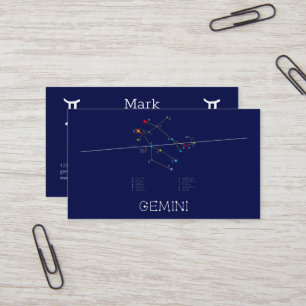 Zodiac Constellation Gemini Visitkort