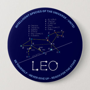 Zodiac Constellation Leo Button Knapp