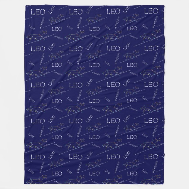 Zodiac Constellation Leo Fleecefilt (Framsidan)
