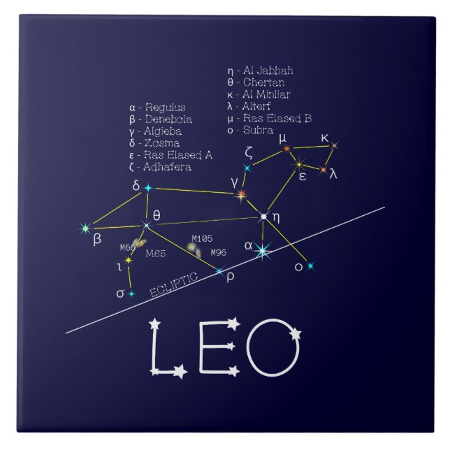 Zodiac Constellation Leo Kakelplatta (Framsidan)