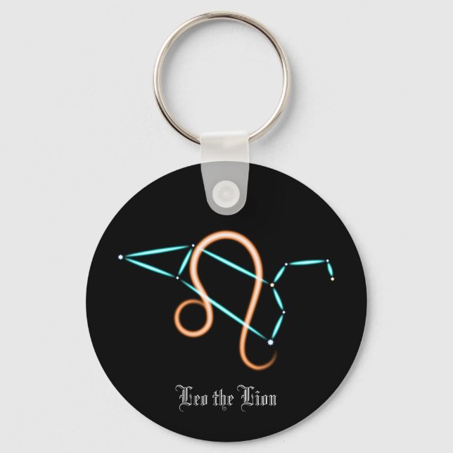 Zodiac Constellation Leo Keychain Nyckelring (Framsida)