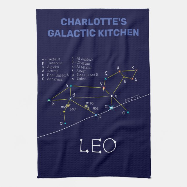 Zodiac Constellation Leo Kökshandduk (Vertikal)