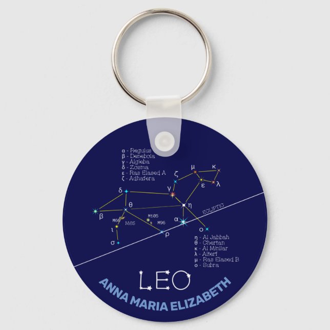 Zodiac Constellation Leo Nyckelring (Framsida)