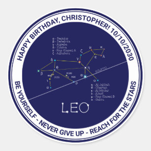 Zodiac Constellation Leo Runt Klistermärke