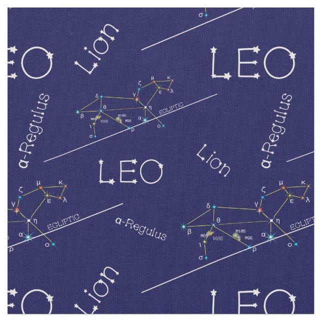 Zodiac Constellation Leo Tyg (Närbild)