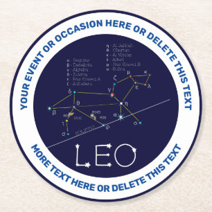 Zodiac Constellation Leo Underlägg Papper Rund