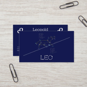 Zodiac Constellation Leo Visitkort