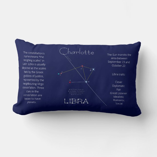 Zodiac Constellation Libra Funny Unik Lumbarkudde (Framsida)