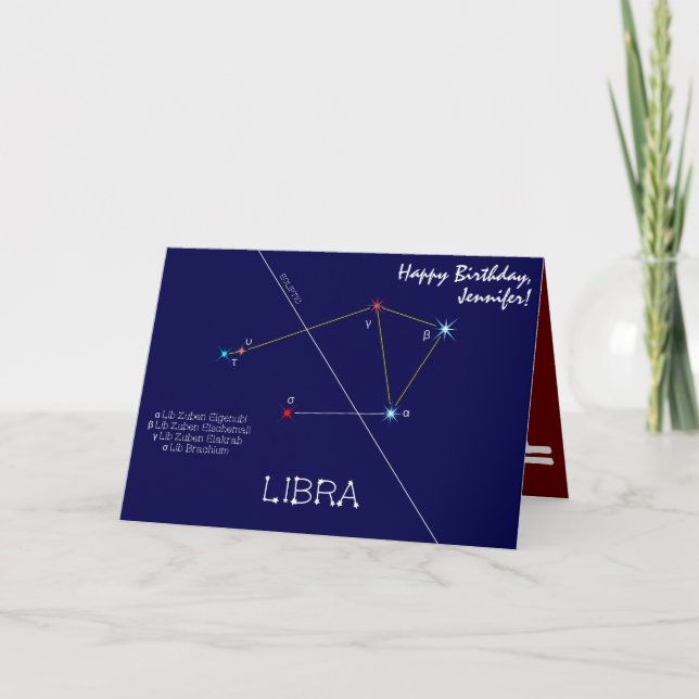 Zodiac Constellation Libra Kort (Framsida)