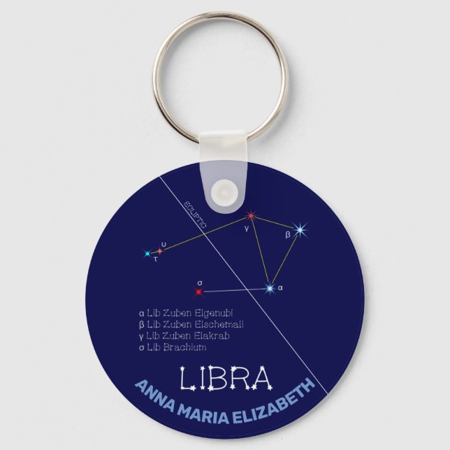 Zodiac Constellation Libra Nyckelring (Framsida)