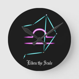 Zodiac Constellation Libra Round Clock Rund Klocka