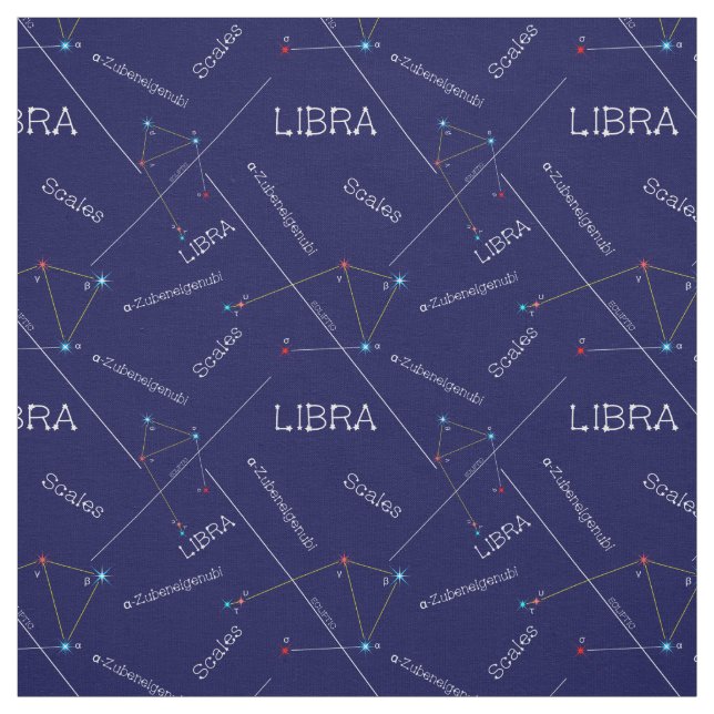 Zodiac Constellation Libra Tyg (Provkarta)