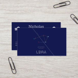 Zodiac Constellation Libra Visitkort