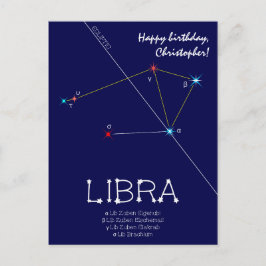 Zodiac Constellation Libra Vykort