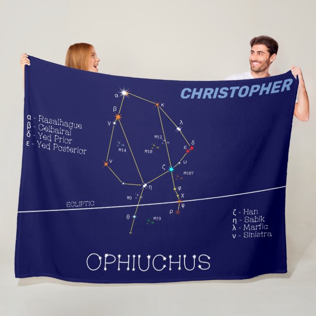 Zodiac Constellation Ophiuchus Fleecefilt (På plats)