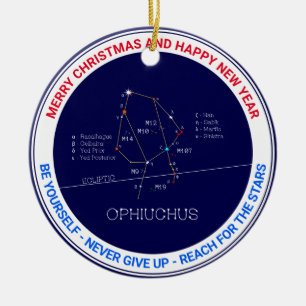 Zodiac Constellation Ophiuchus Julgransprydnad Keramik
