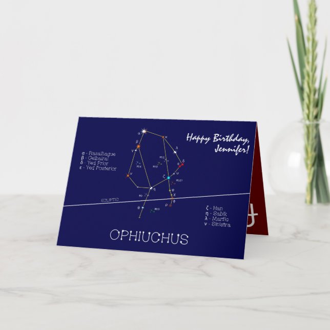 Zodiac Constellation Ophiuchus Kort (Framsida)