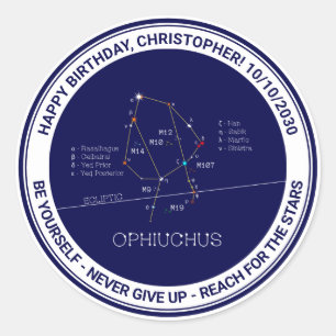 Zodiac Constellation Ophiuchus Runt Klistermärke