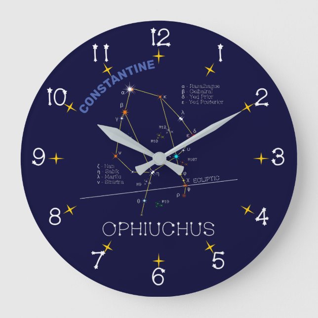 Zodiac Constellation Ophiuchus Stor Klocka (Framsida)