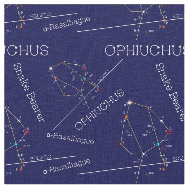 Zodiac Constellation Ophiuchus Tyg (Närbild)