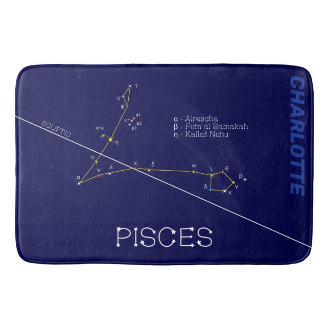 Zodiac Constellation Pisces Badrumsmatta (Framsidan)