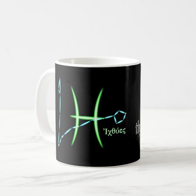 Zodiac Constellation Pisces Coffee Mugg (Framsida vänster)
