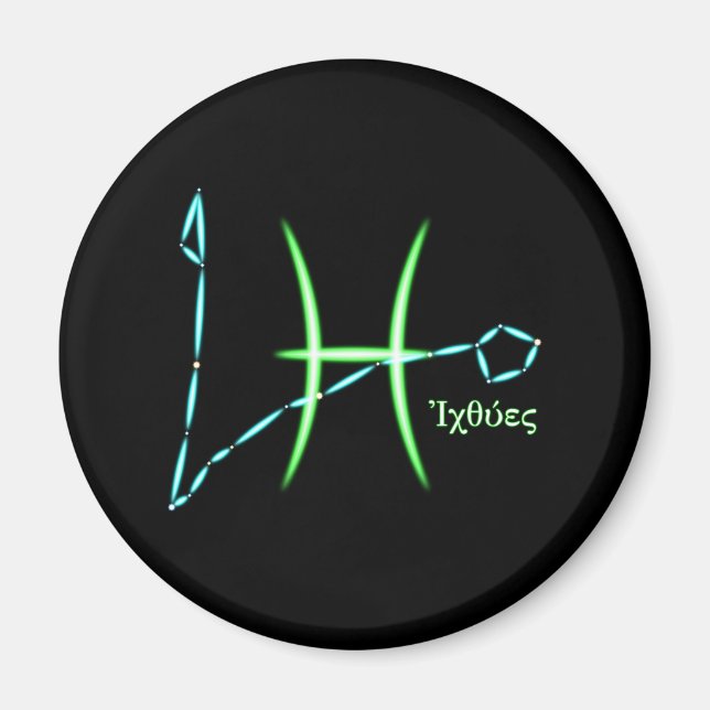 Zodiac Constellation Pisces Magnet (Framsidan)