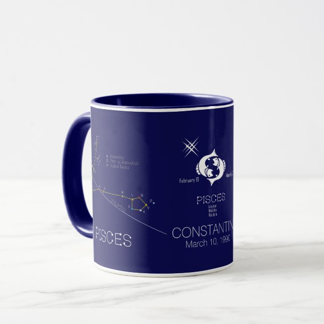 Zodiac Constellation Pisces Mugg (Framsida vänster)