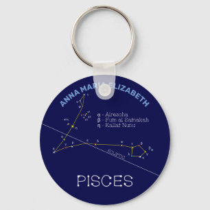 Zodiac Constellation Pisces Nyckelring