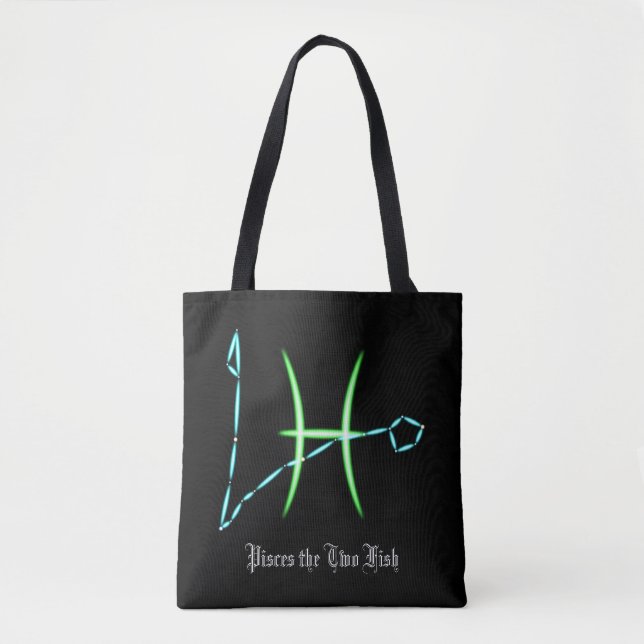 Zodiac Constellation Pisces Tote Bag Tygkasse (Framsida)