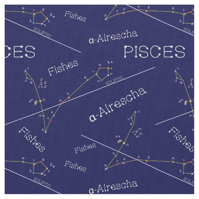 Zodiac Constellation Pisces Tyg (Närbild)