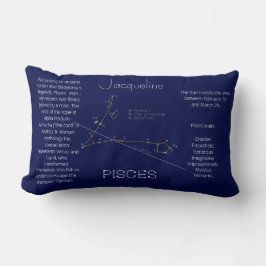 Zodiac Constellation Pisces underbart Unik Lumbarkudde