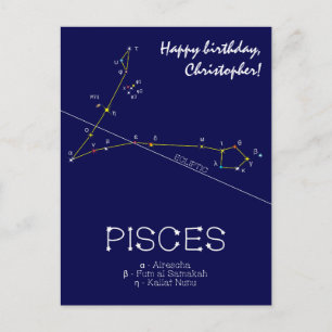 Zodiac Constellation Pisces Vykort
