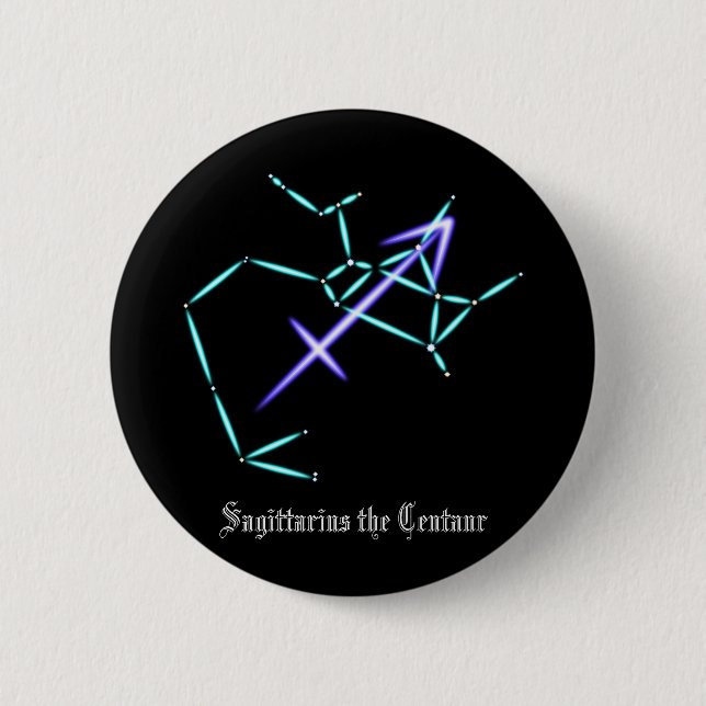Zodiac Constellation Sagittarius Button Knapp (Framsida)
