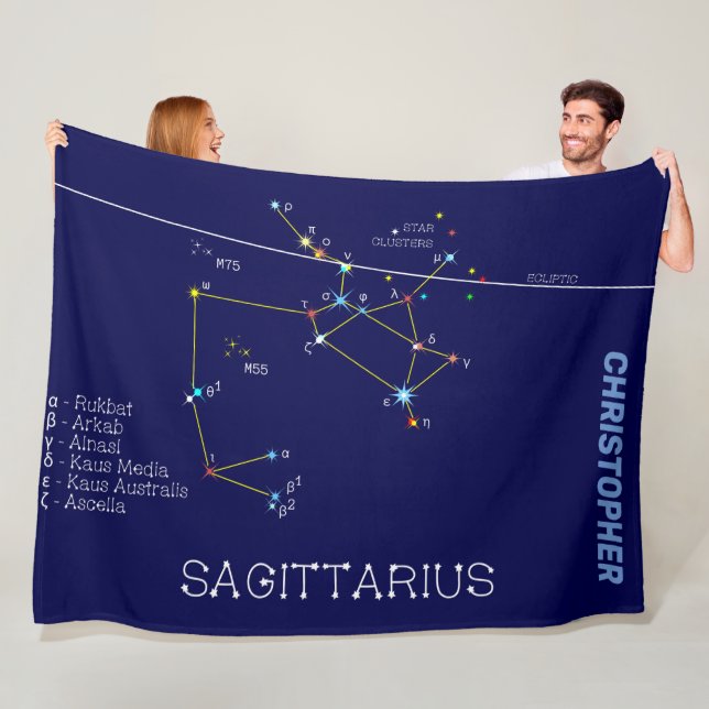 Zodiac Constellation Sagittarius Fleecefilt (På plats)