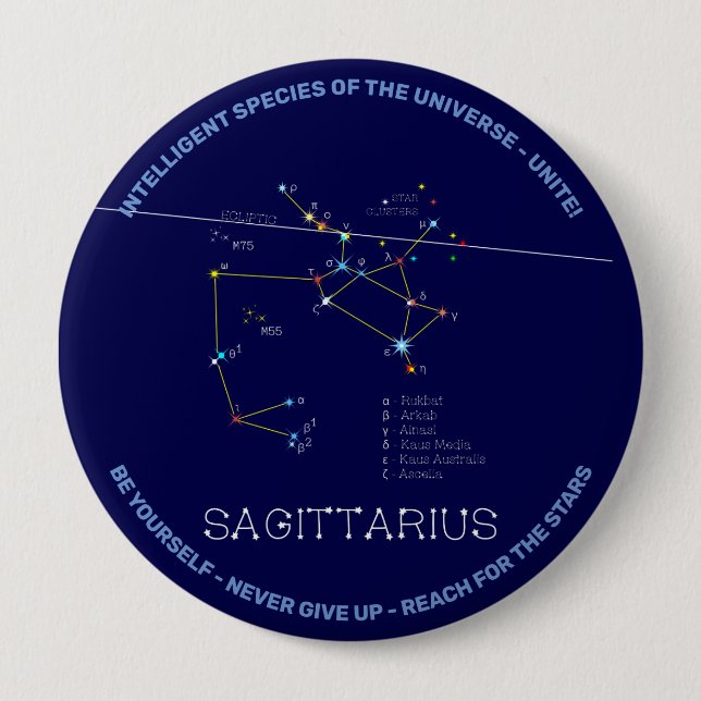 Zodiac Constellation Sagittarius Knapp (Framsida)