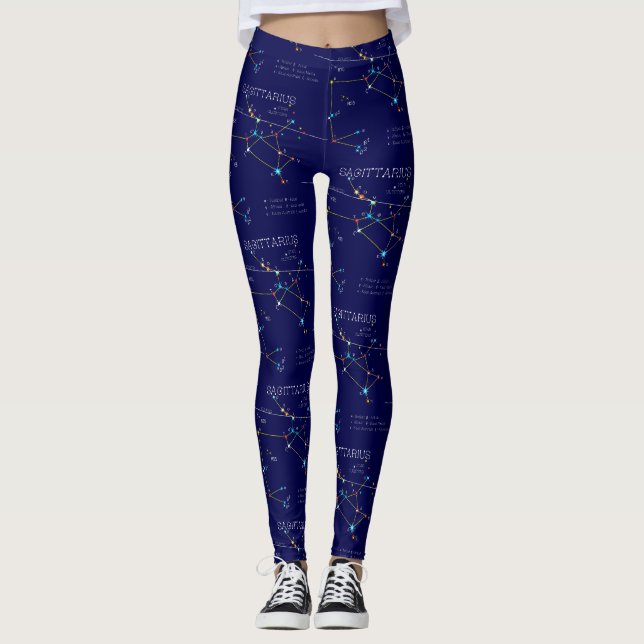 Zodiac Constellation Sagittarius Leggings (Framsida)