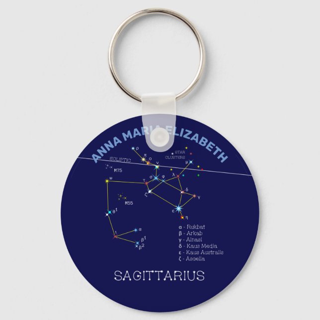 Zodiac Constellation Sagittarius Nyckelring (Framsida)