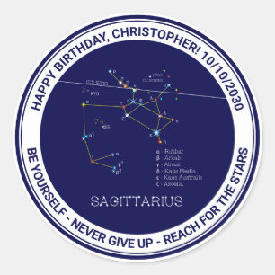Zodiac Constellation Sagittarius Runt Klistermärke