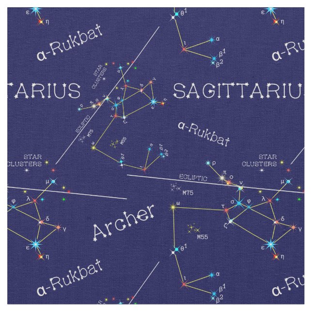Zodiac Constellation Sagittarius Tyg (Närbild)