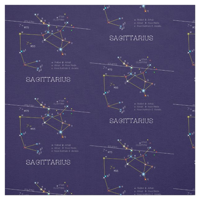 Zodiac Constellation Sagittarius Tyg (Provkarta)