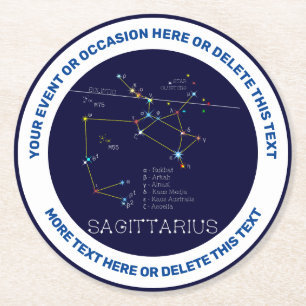Zodiac Constellation Sagittarius Underlägg Papper Rund