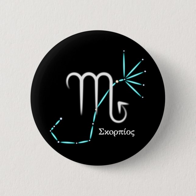 Zodiac Constellation Scorpio Button Knapp (Framsida)