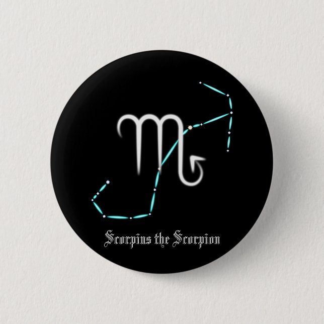 Zodiac Constellation Scorpio Button Knapp (Framsida)